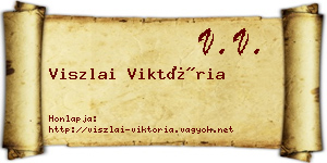 Viszlai Viktória névjegykártya