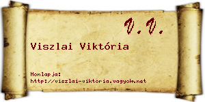 Viszlai Viktória névjegykártya